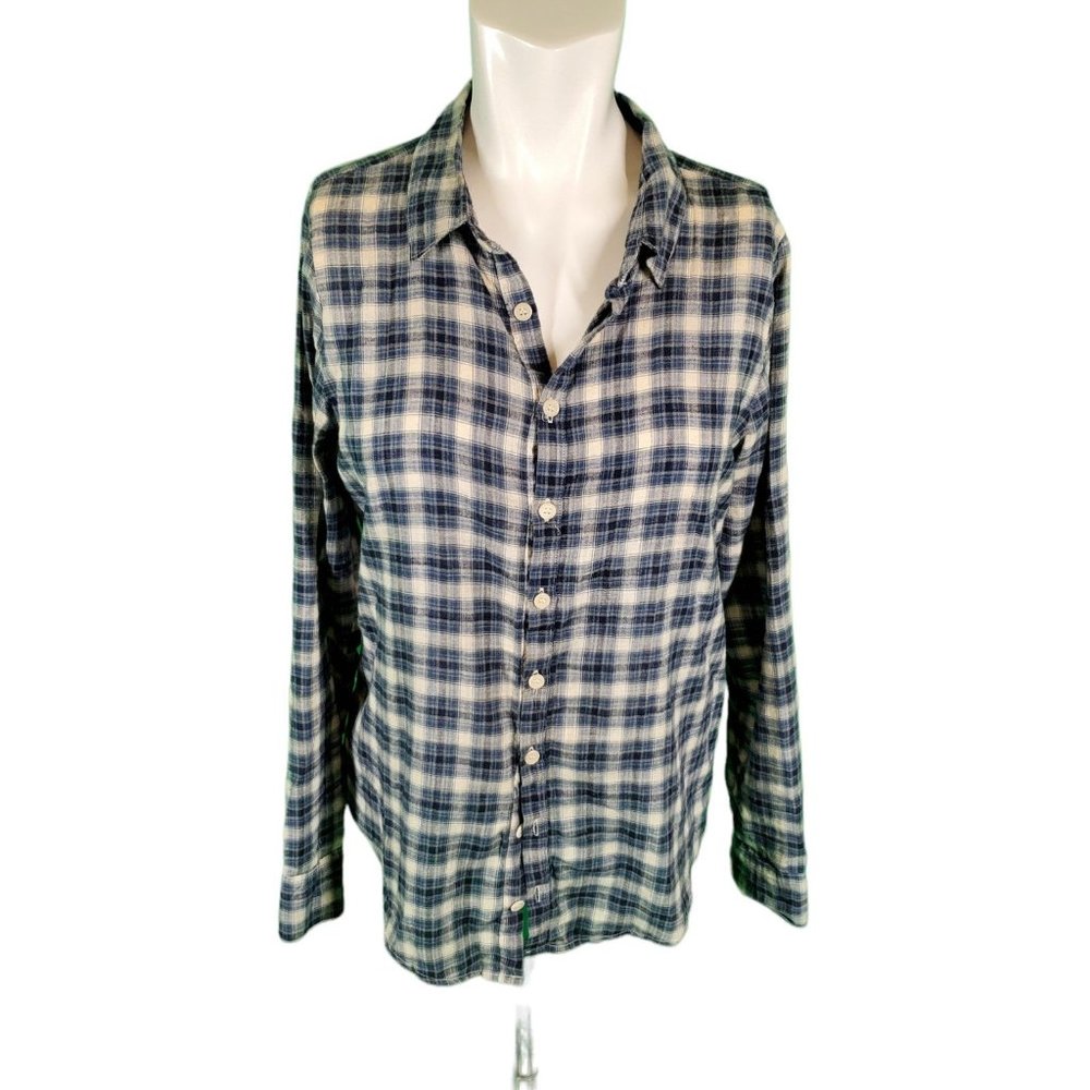 CP Shades Casual Button Down Cotton Shirt XS Blue Plaid $228